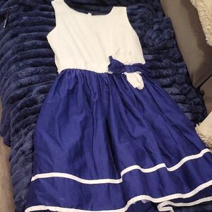 Gymboree White and Blue Formal Kids Dress